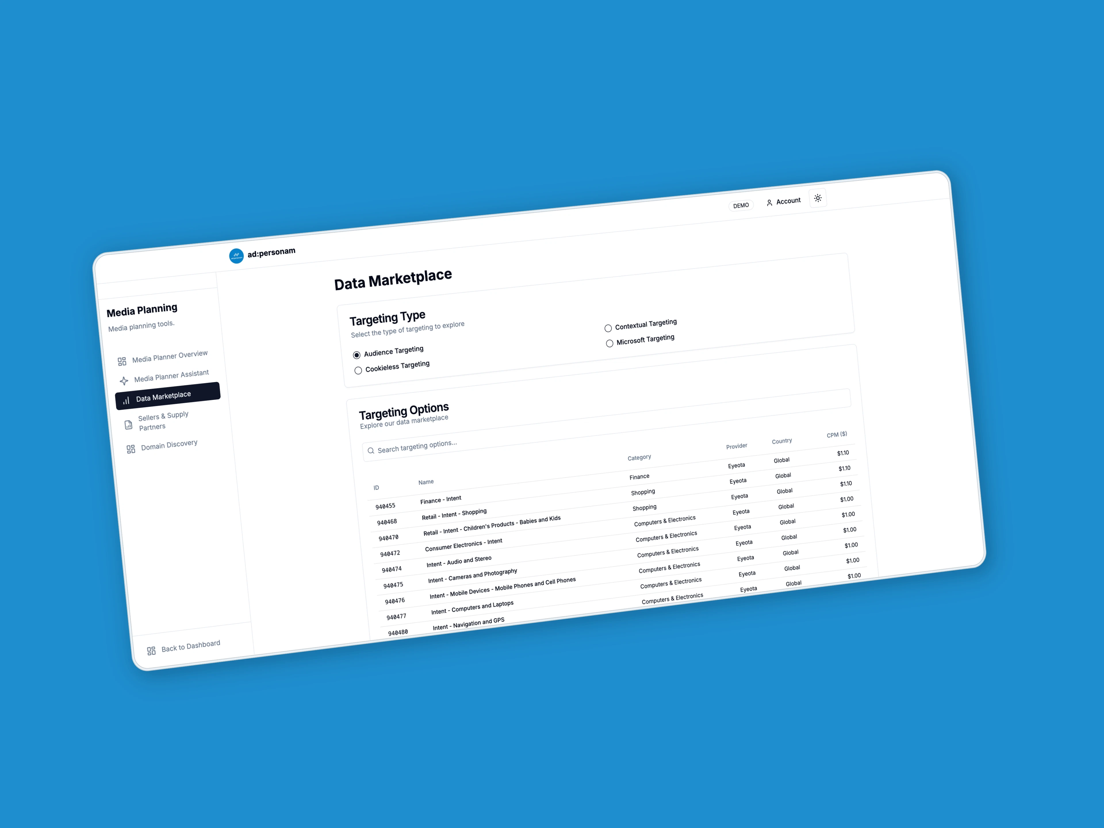 Data Marketplace for Campaign Targeting