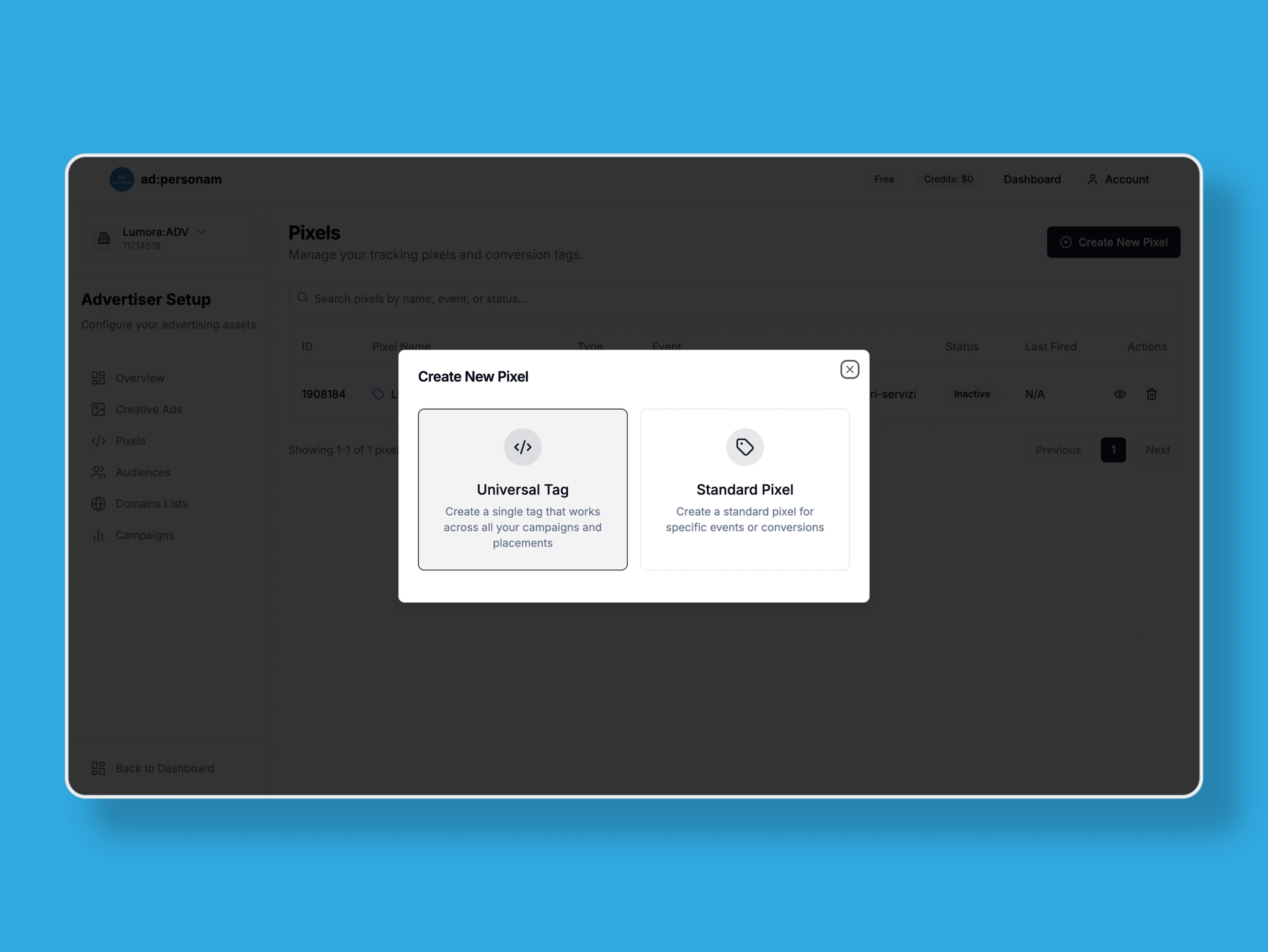 Create a Legacy Conversion Pixel