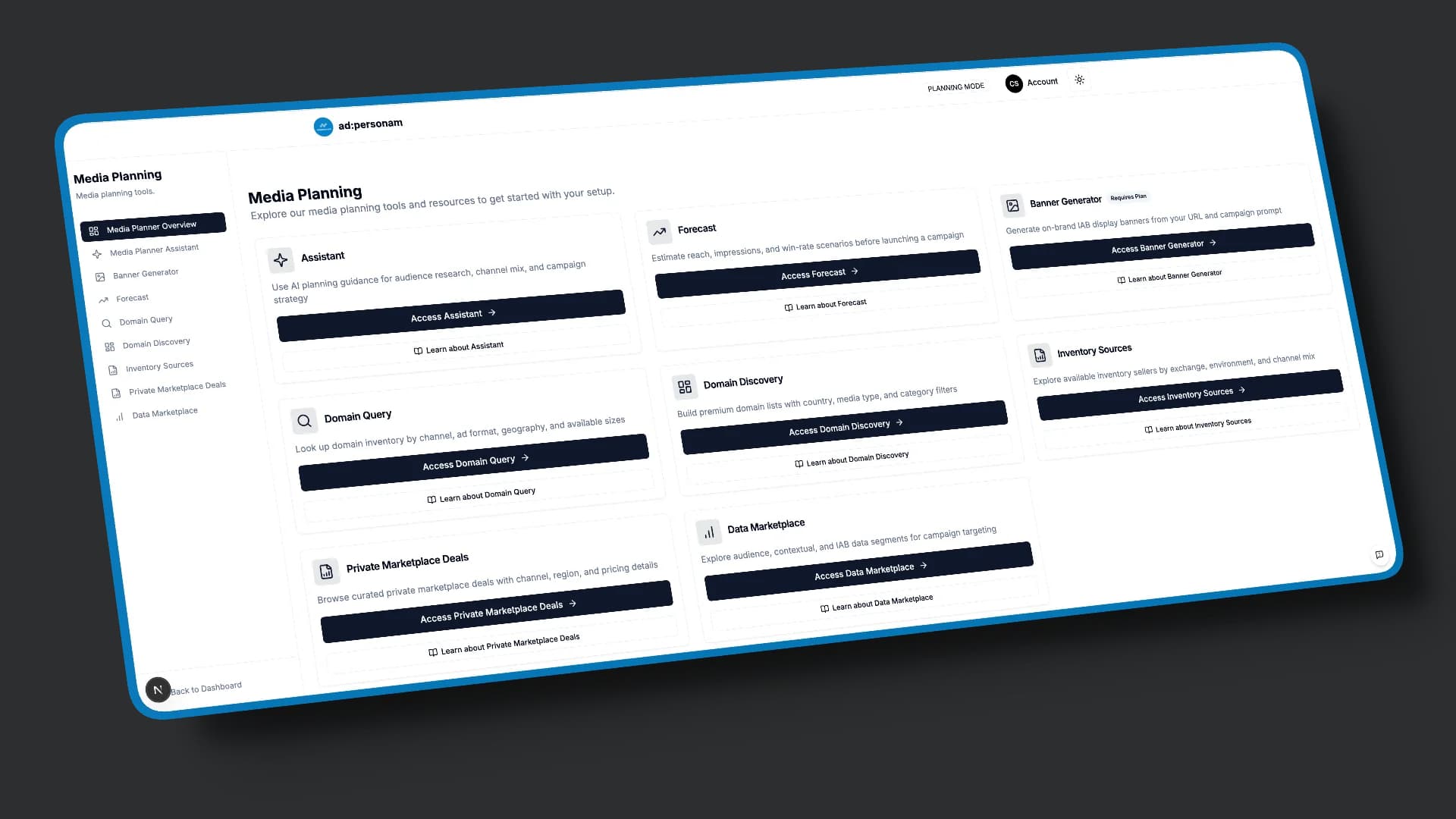 Planning Mode β AI Media Planner and Forecast tools